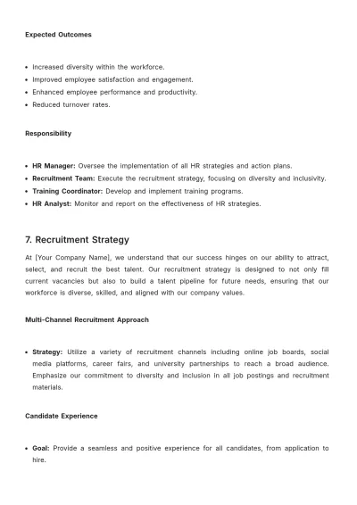 Free Cleaning Services HR Strategic Plan Template to Edit Online