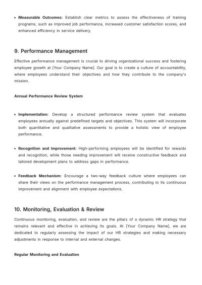 Free Cleaning Services HR Strategic Plan Template to Edit Online