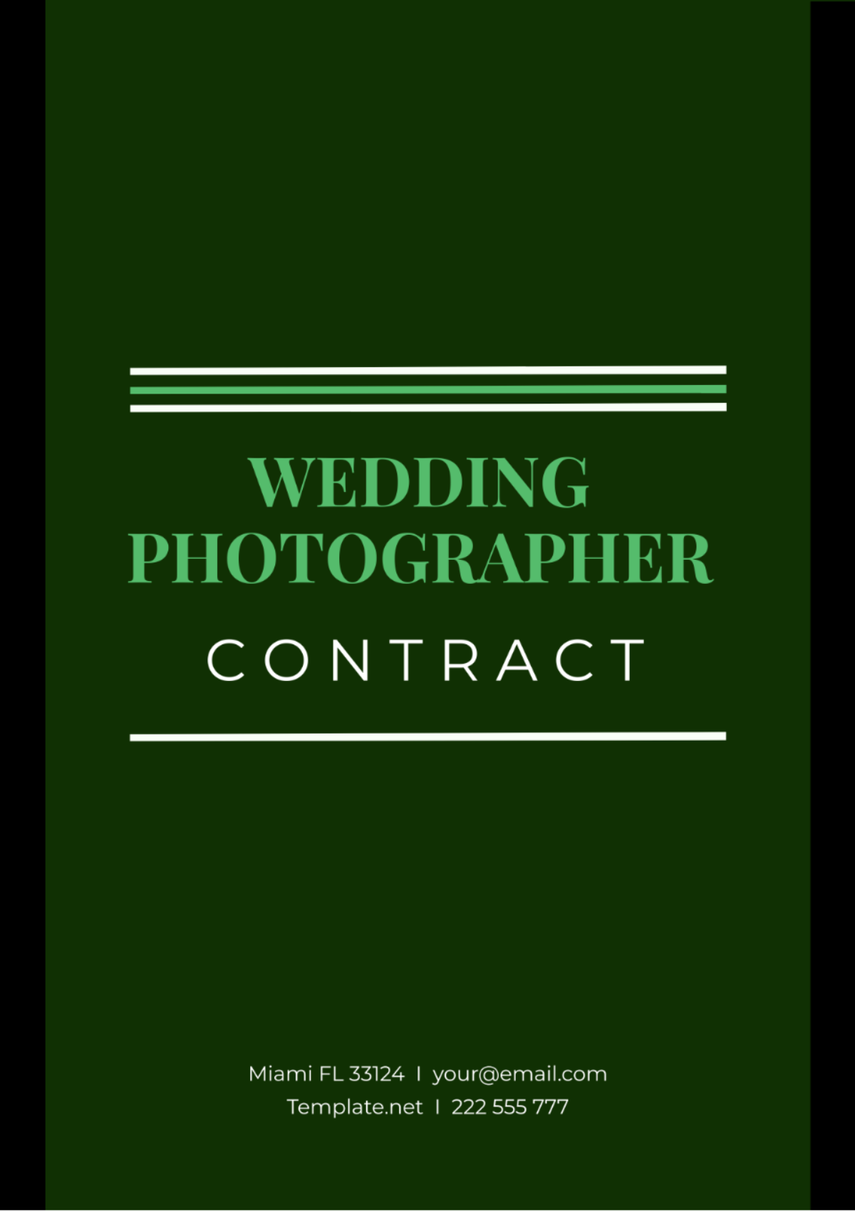 Wedding Photographer Contract Template