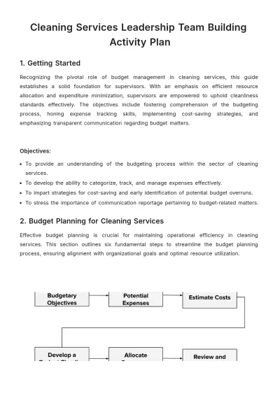 Free Cleaning Services Budget Management Guide for Supervisors Template to Edit Online