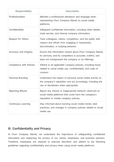 Free Cleaning Services Social Media Policy Template to Edit Online