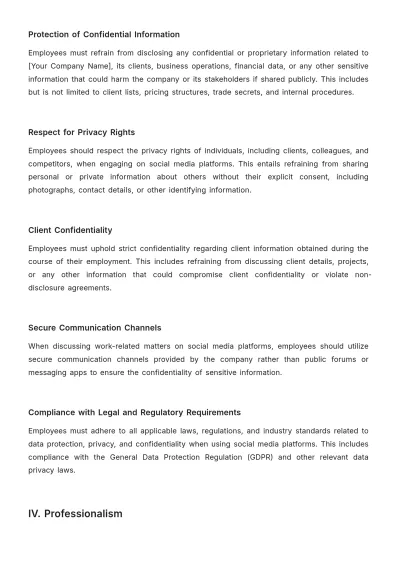 Free Cleaning Services Social Media Policy Template to Edit Online