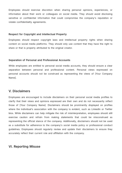 Free Cleaning Services Social Media Policy Template to Edit Online