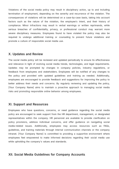 Free Cleaning Services Social Media Policy Template to Edit Online