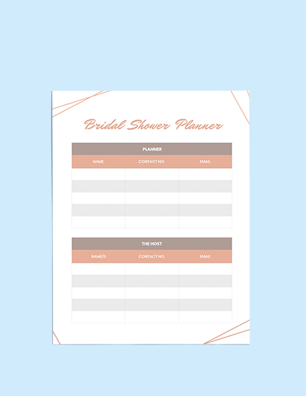 Bridal Shower Wedding Planner Printable