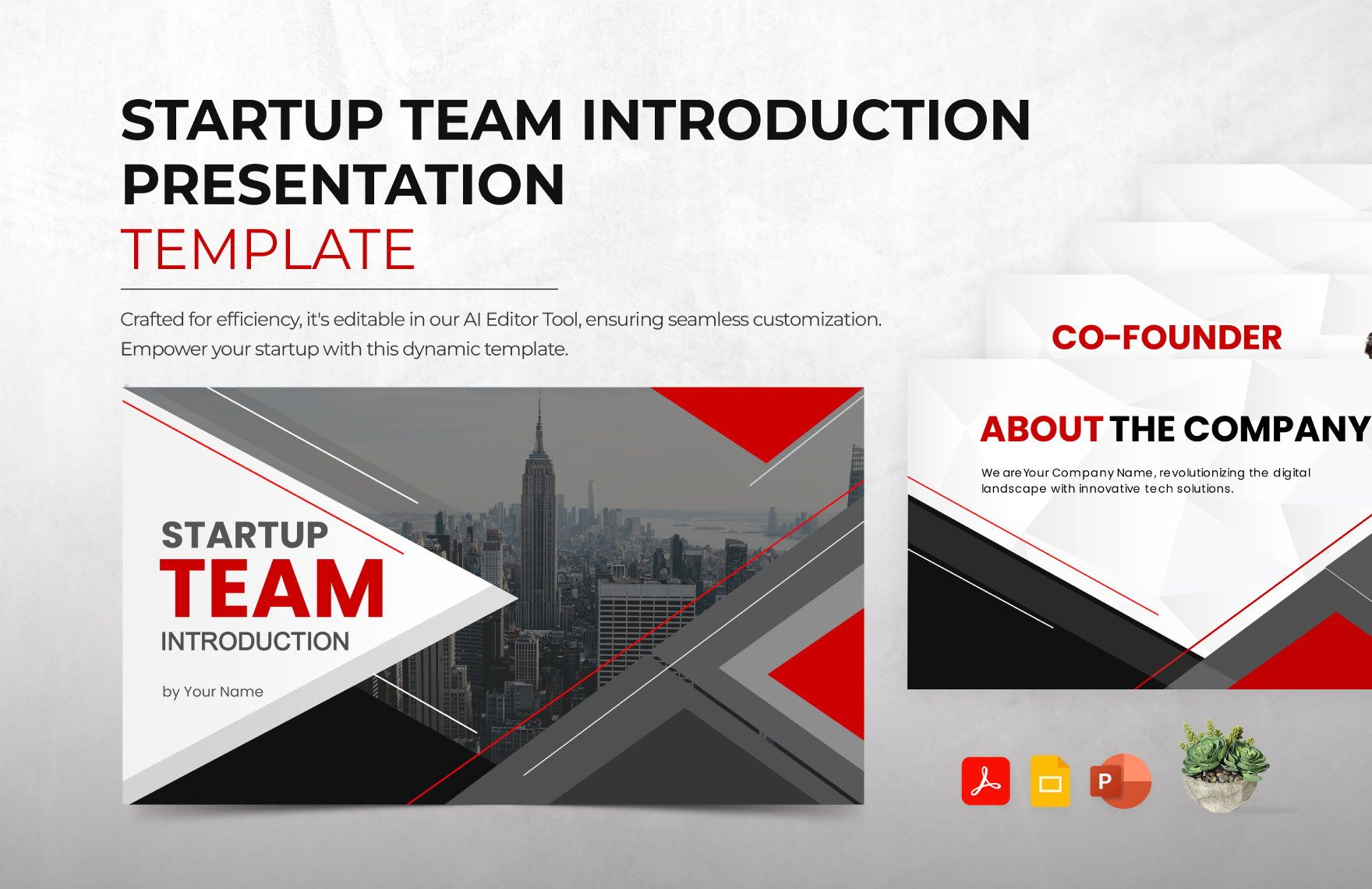 Free Startup Team Introduction Presentation Template in PDF, PowerPoint, Google Slides