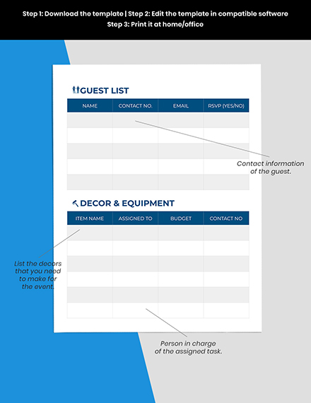 Free Basic Event Planner Template to Edit Online