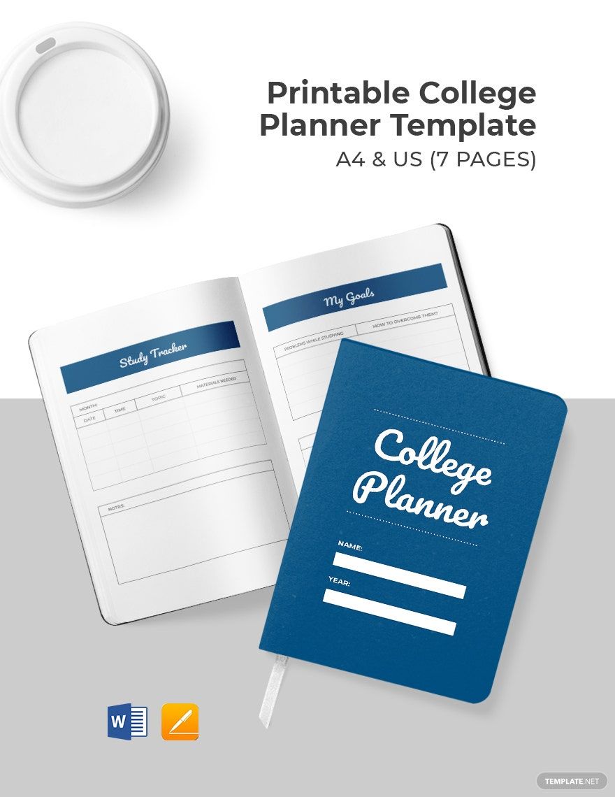 Printable College Planner Template Format