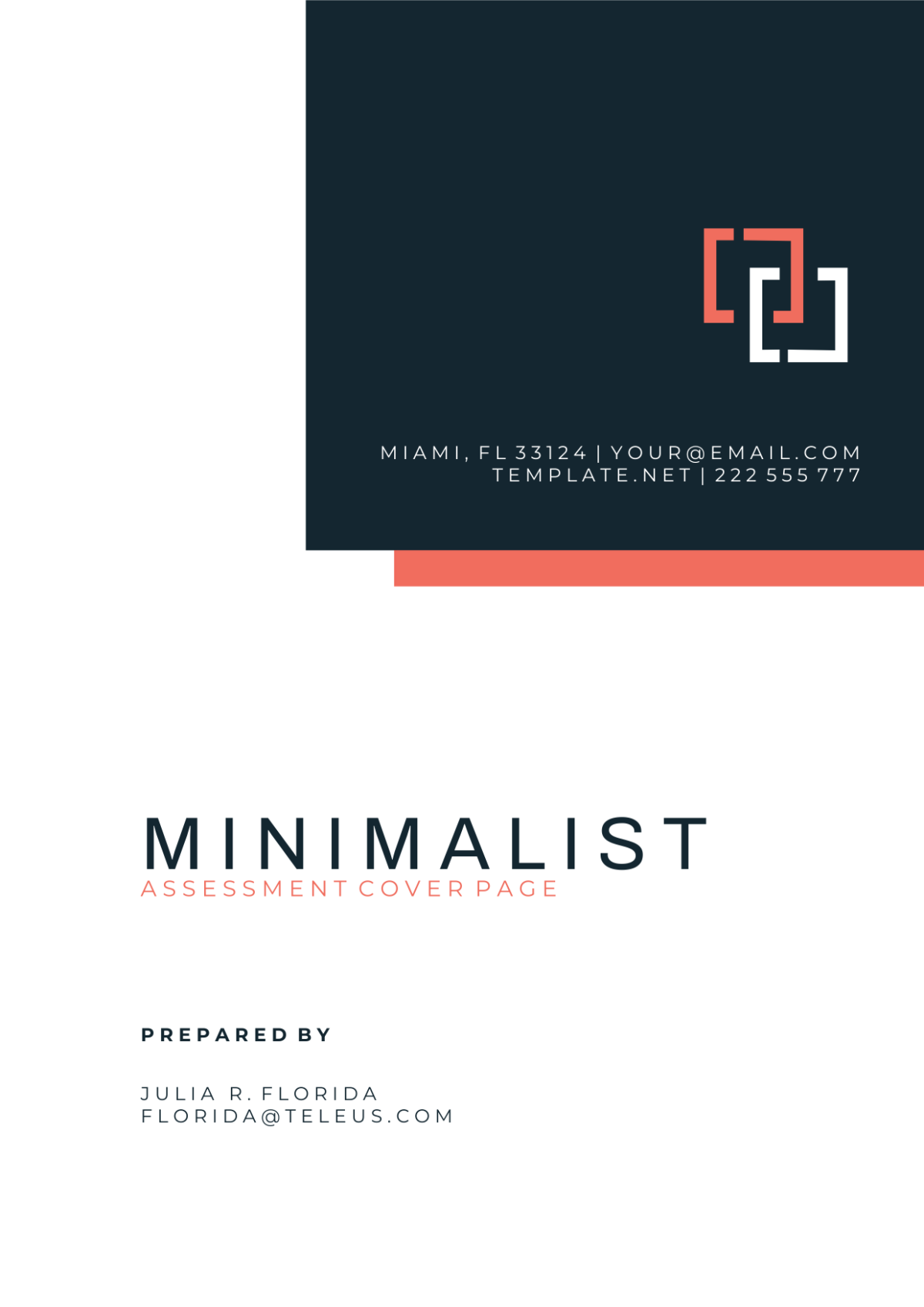 Minimalist Assessment Cover Page