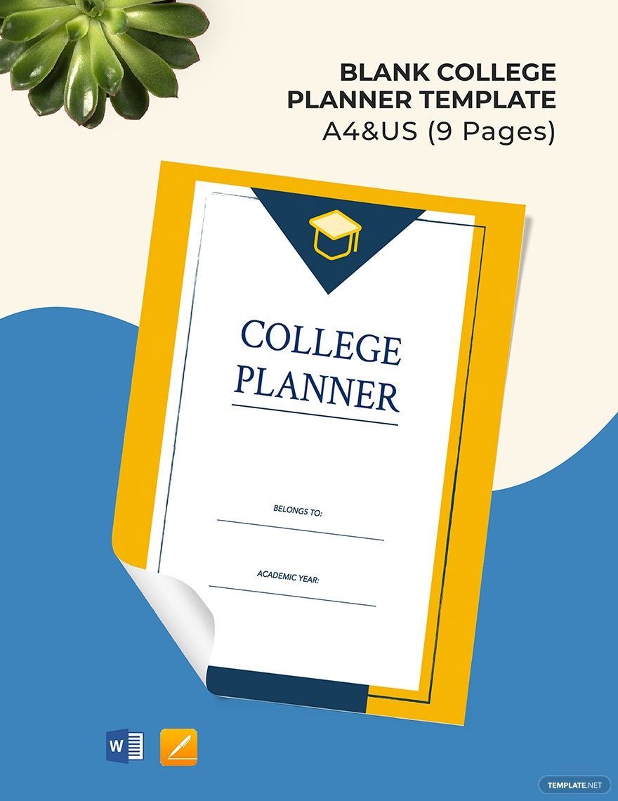 Free Blank College Planner Template