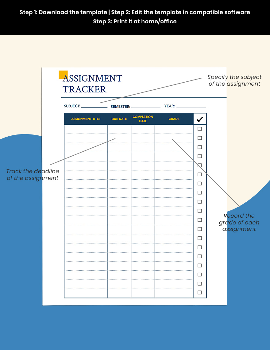 Blank College Planner Template