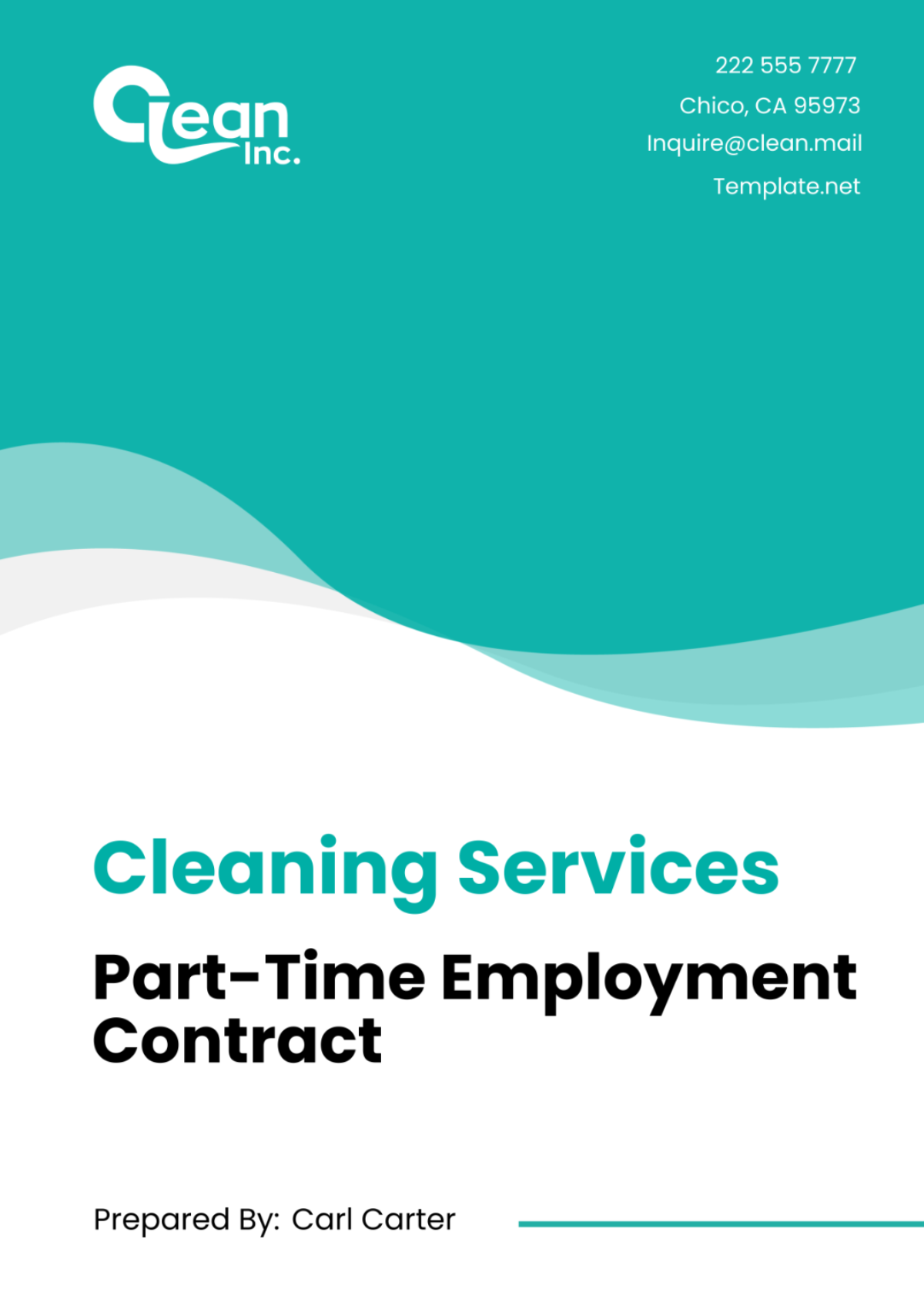Free Cleaning Services Part-Time Employment Contract Template