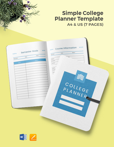 Simple homework planner template free pages word apple pages 