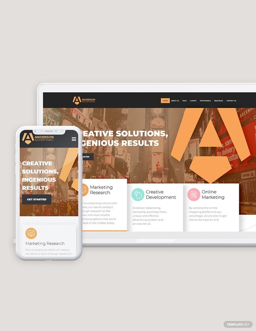 Advertising Agency Bootstrap Landing Page Template