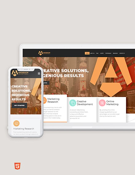 Advertising Agency Bootstrap Landing Page Template