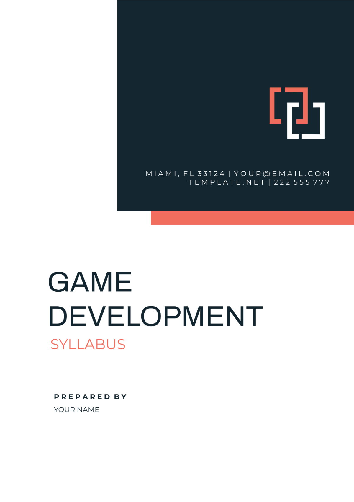 Game Development Syllabus Template