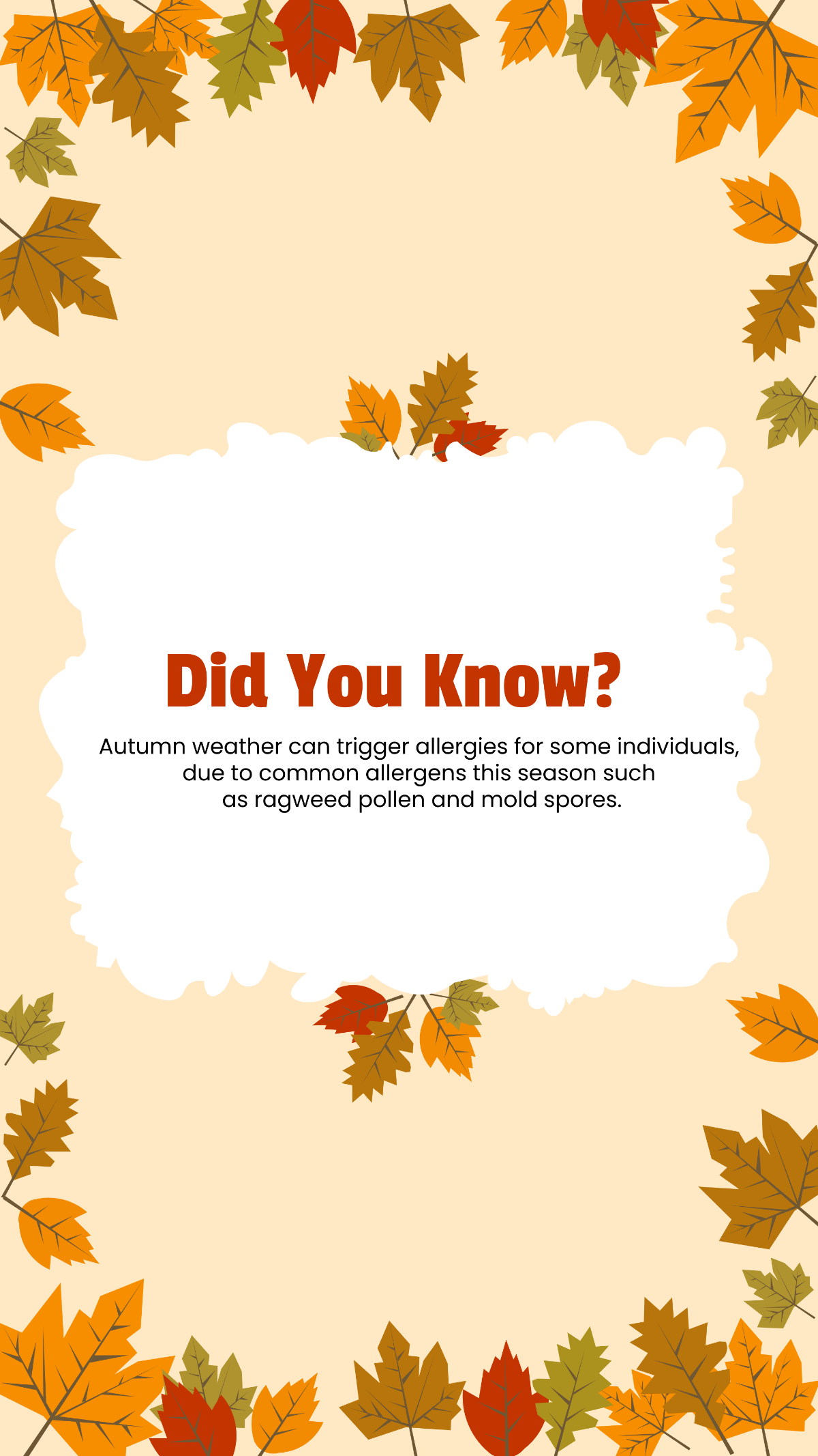 Did You Know Autumn Fun Facts Instagram Post  Template