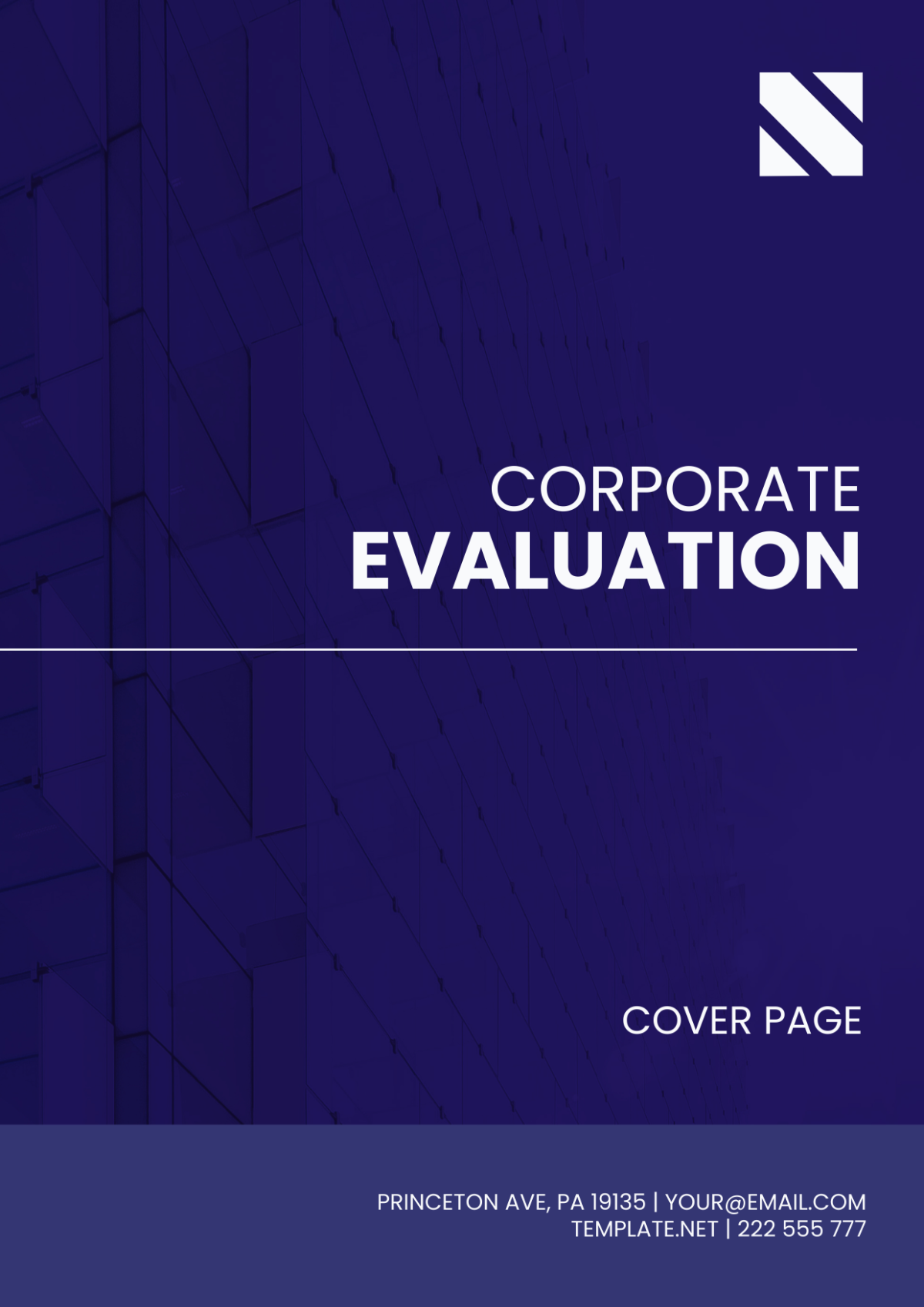 Corporate Evaluation Cover Page Template