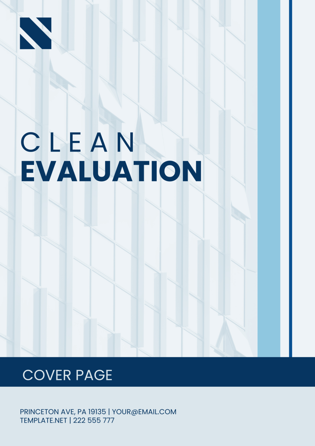 Clean Evaluation Cover Page Template