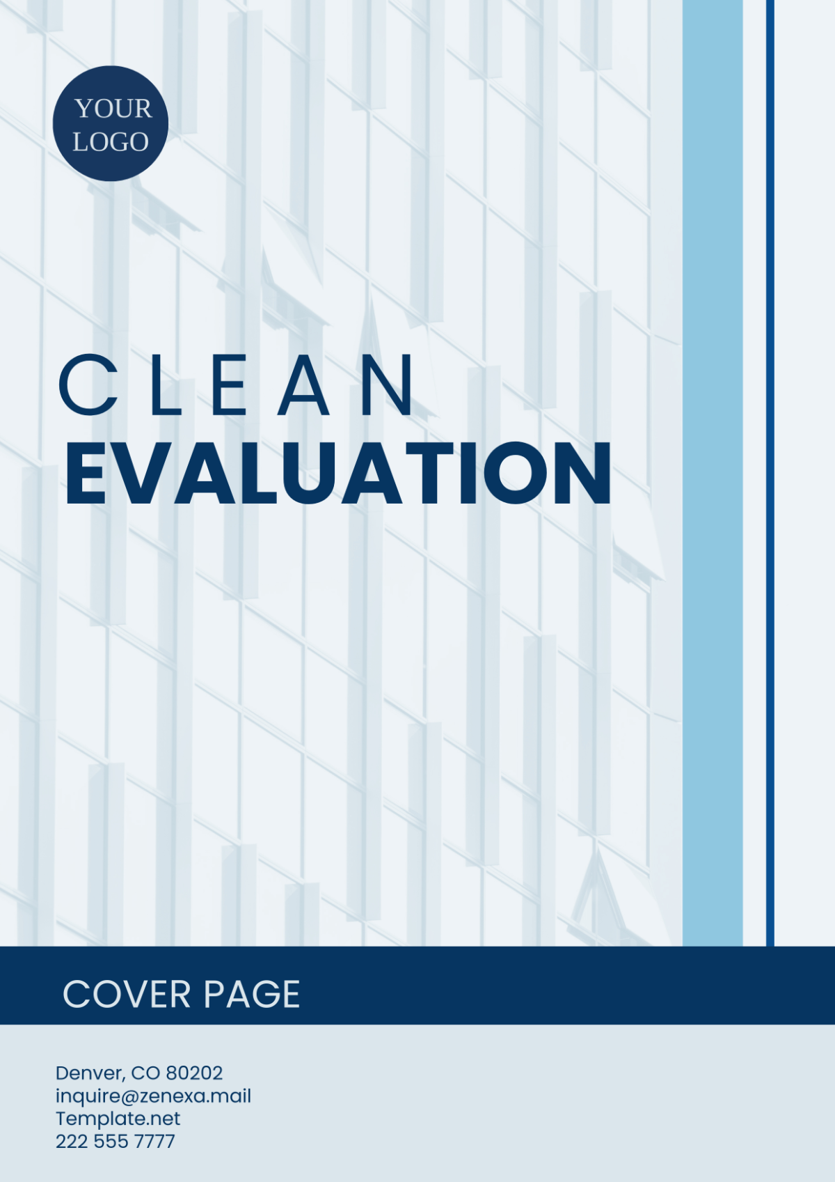 Clean Evaluation Cover Page Template - Edit Online & Download