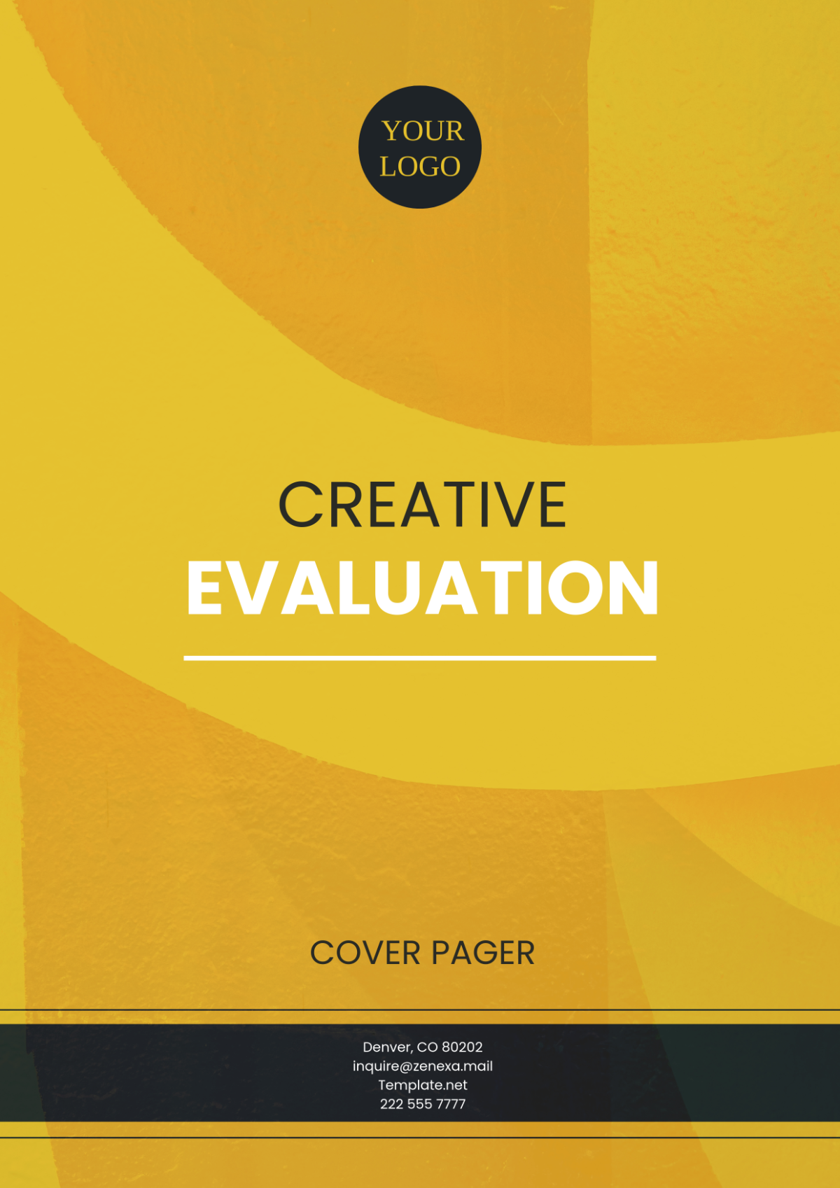 Creative Evaluation Cover Page Template - Edit Online & Download