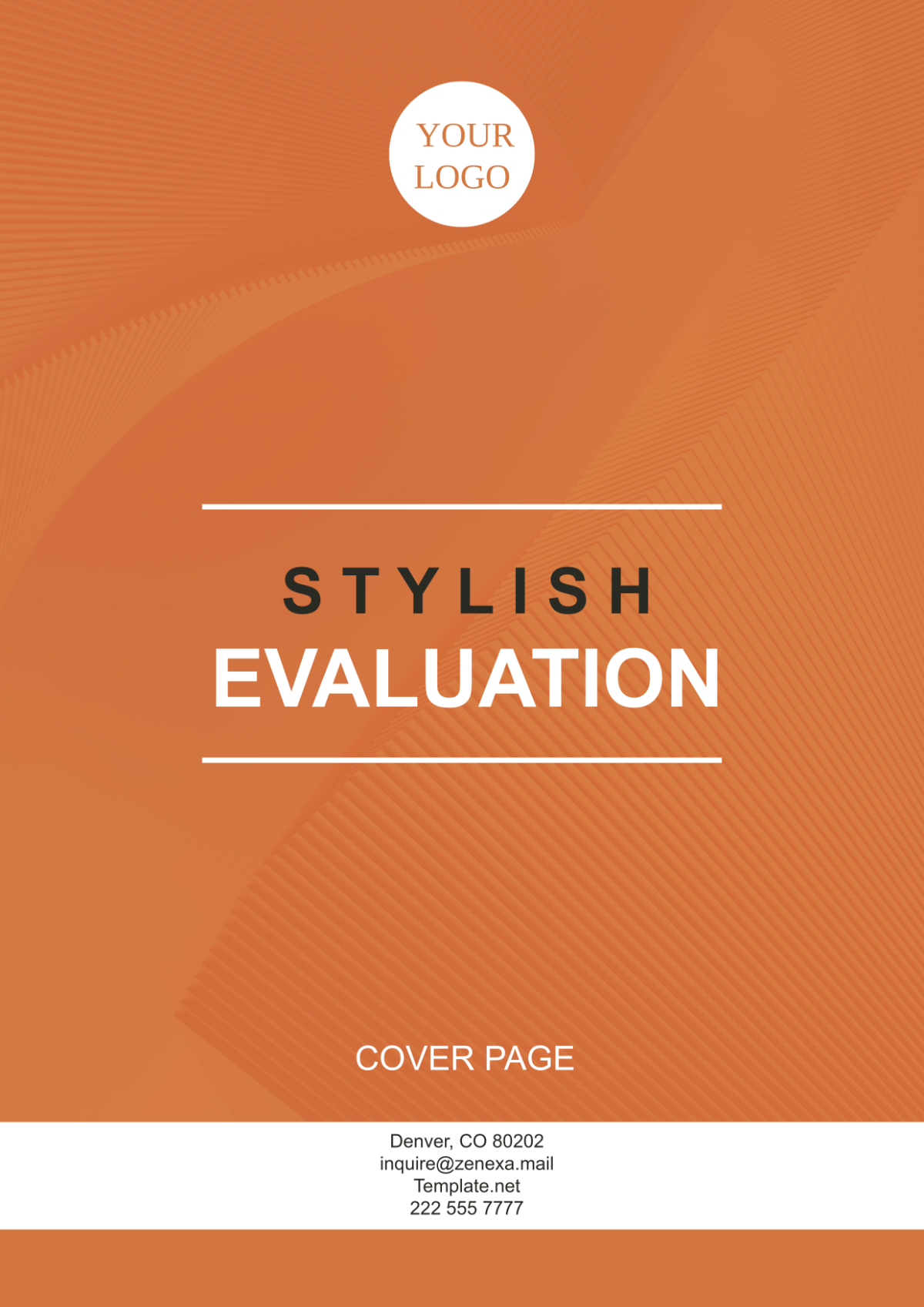 Stylish Evaluation Cover Page Template - Edit Online & Download