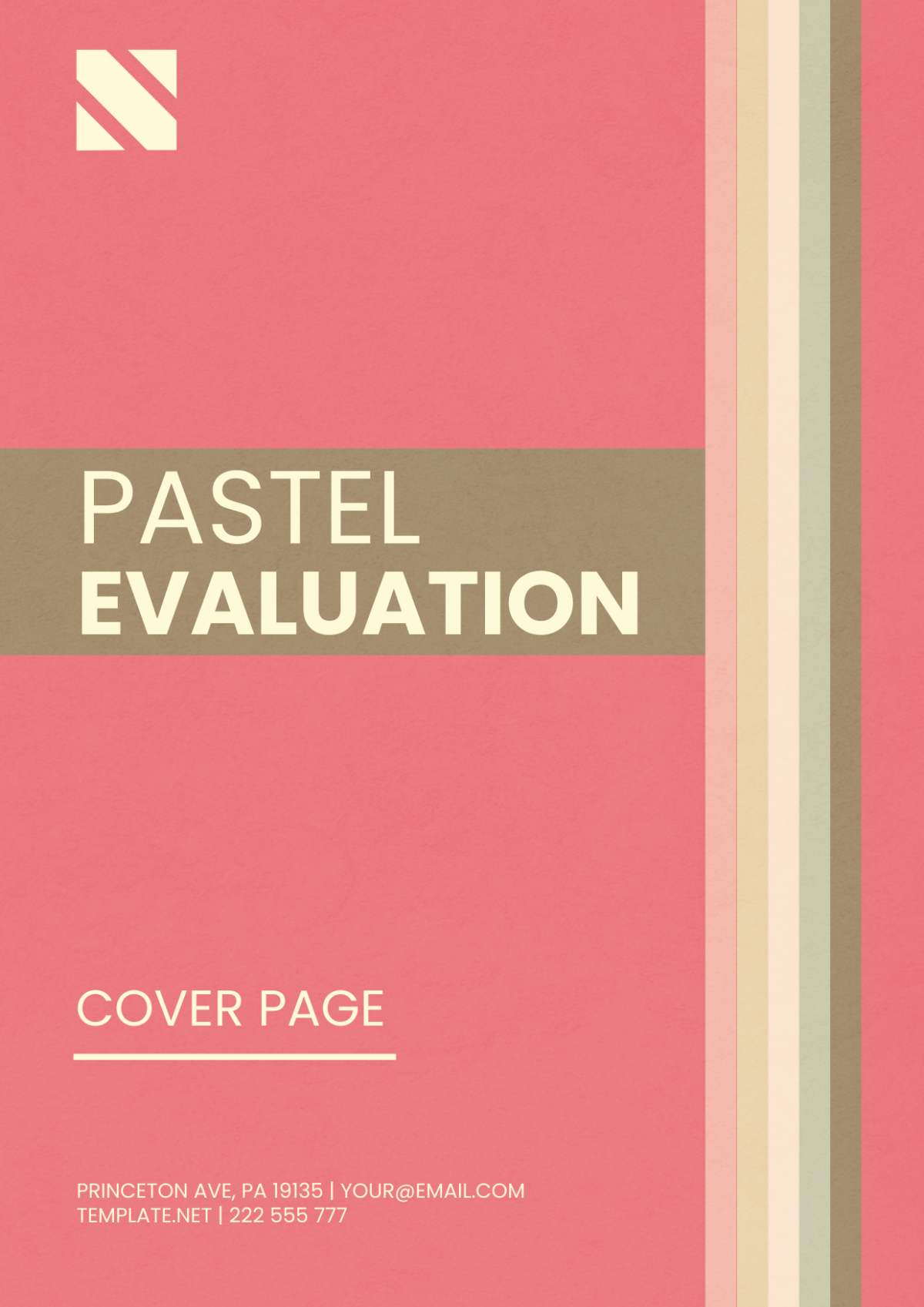 Pastel Evaluation Cover Page Template