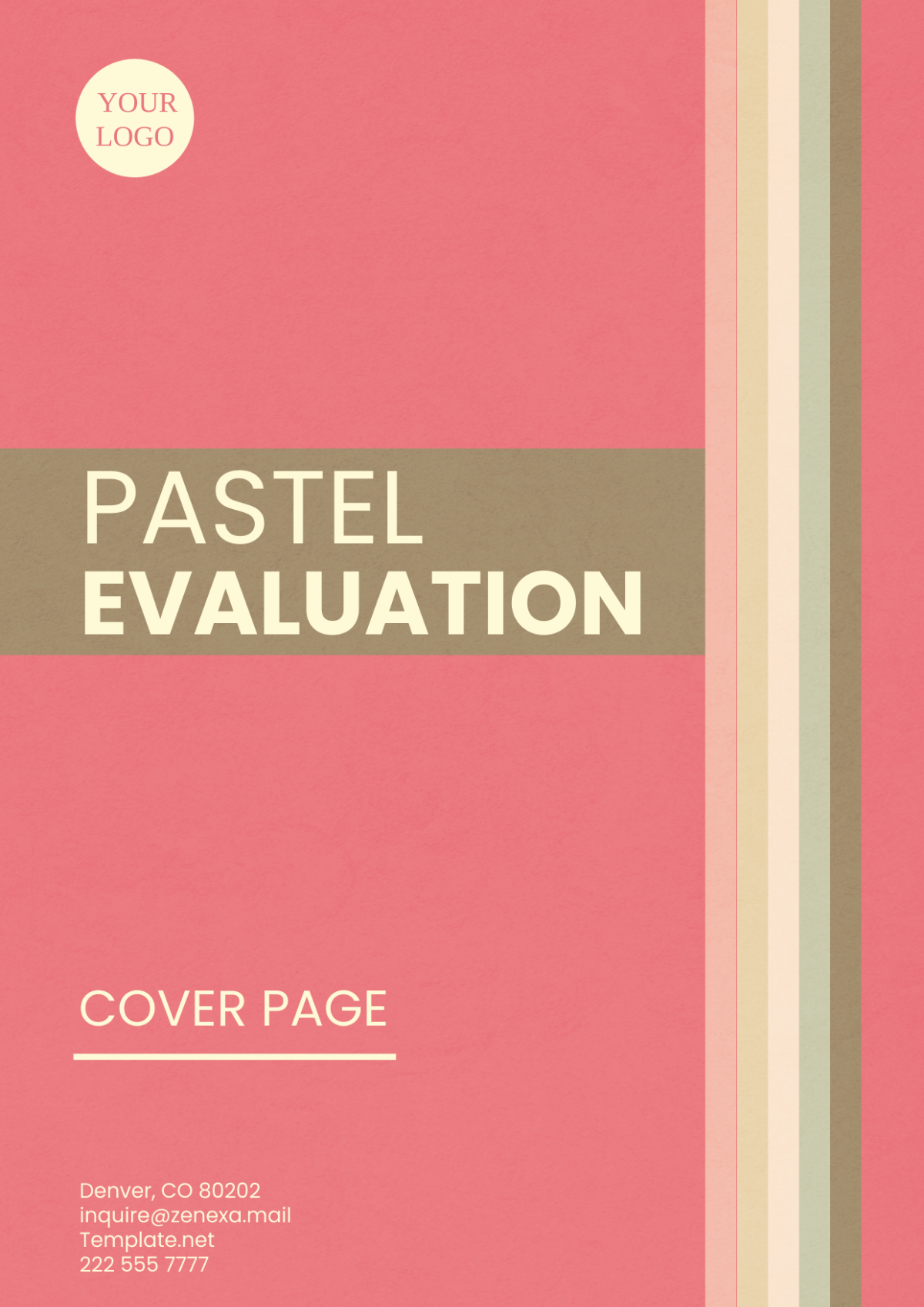 Pastel Evaluation Cover Page Template - Edit Online & Download