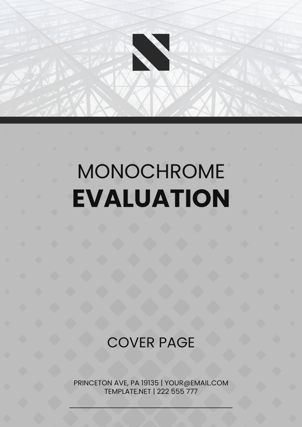 Monochrome Evaluation Cover Page Template
