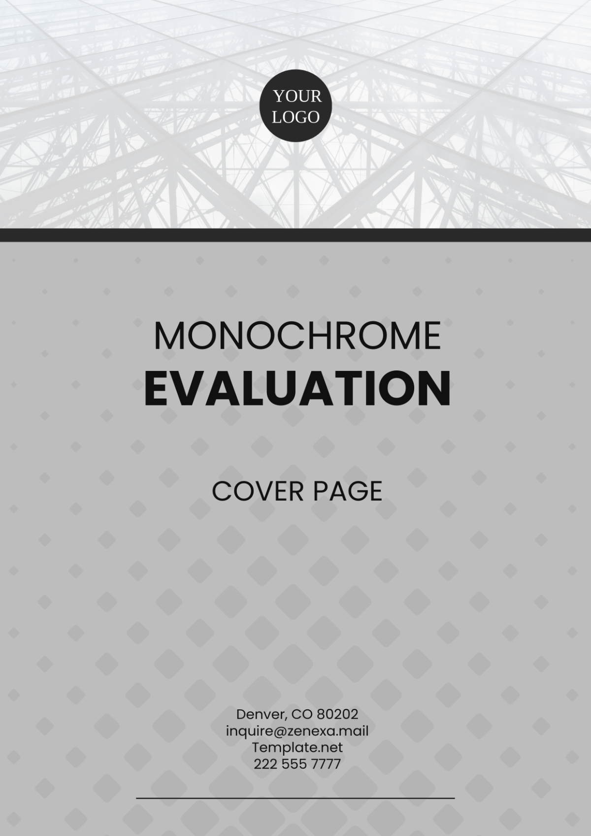 Monochrome Evaluation Cover Page Template - Edit Online & Download