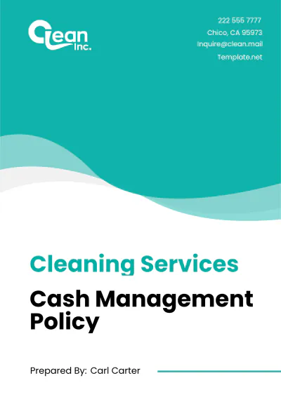 Free Cleaning Services Cash Management Policy Template to Edit Online