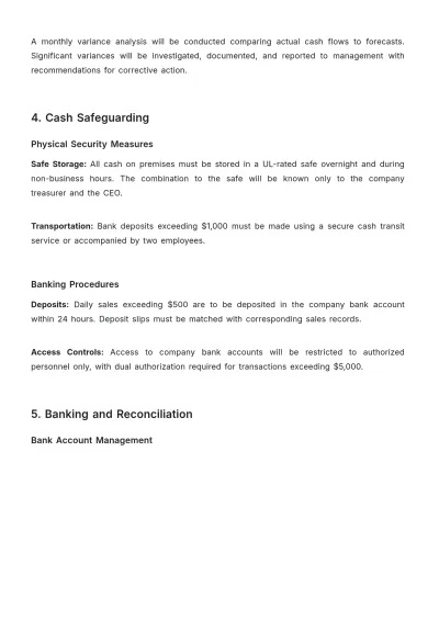 Free Cleaning Services Cash Management Policy Template to Edit Online