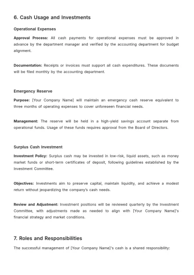 Free Cleaning Services Cash Management Policy Template to Edit Online
