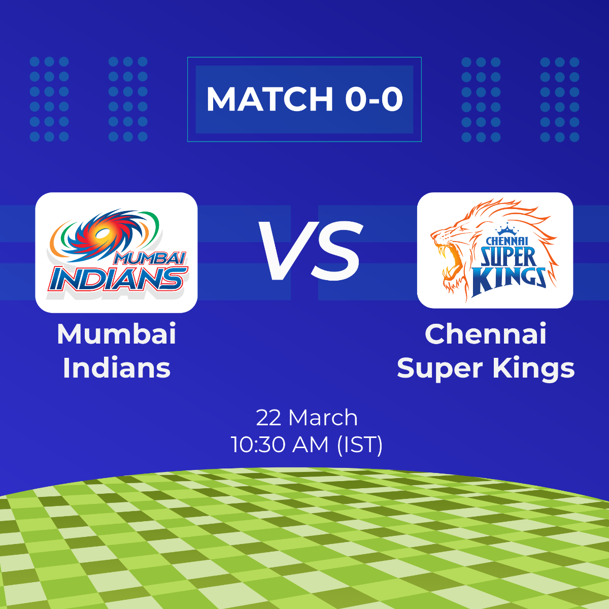 Mumbai Indians Vs Chennai Super Kings Match Instagram Post Template