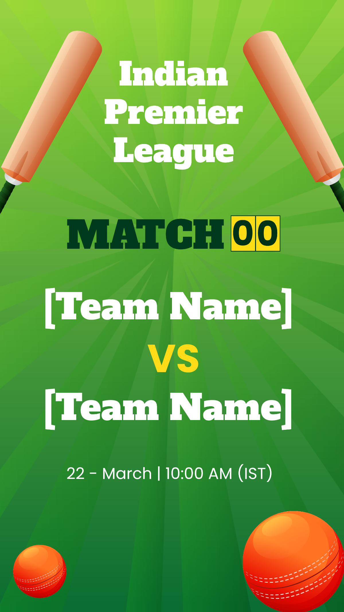 Free IPL Match Promotion Instagram Story Template