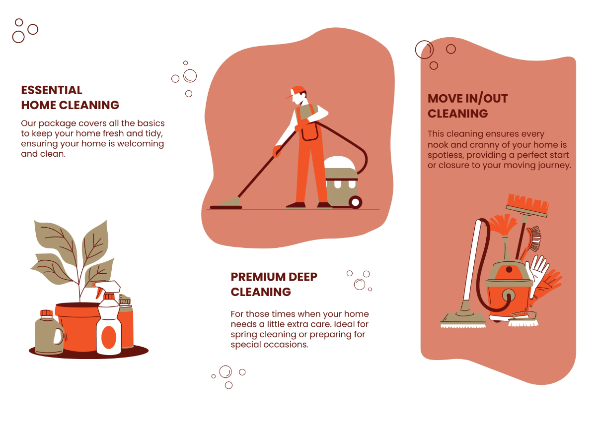 Free Residential Cleaning Services Brochure Template to Edit Online