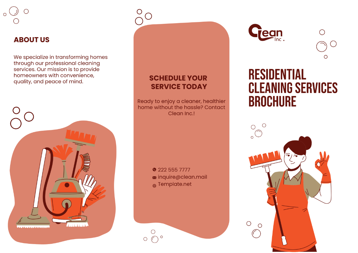 Residential Cleaning Services Brochure Template