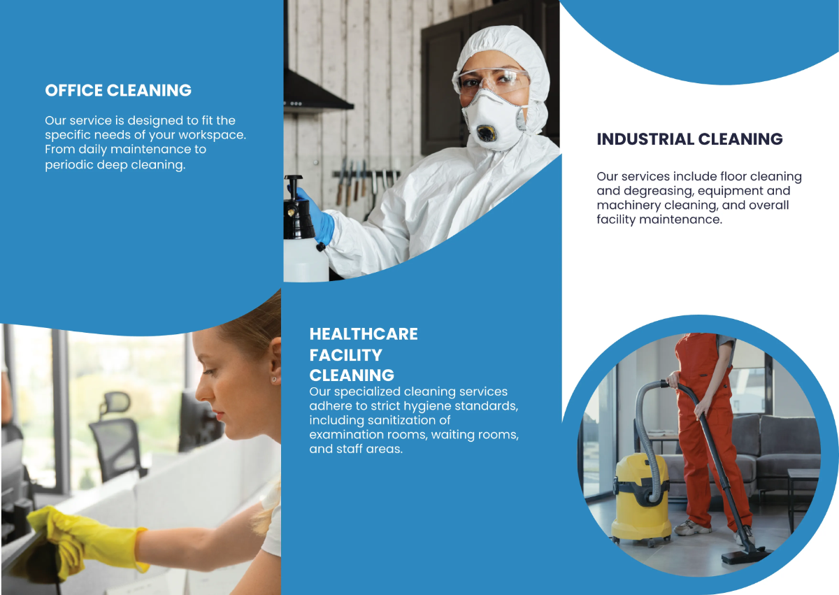 Free Commercial Cleaning Solutions Brochure Template to Edit Online