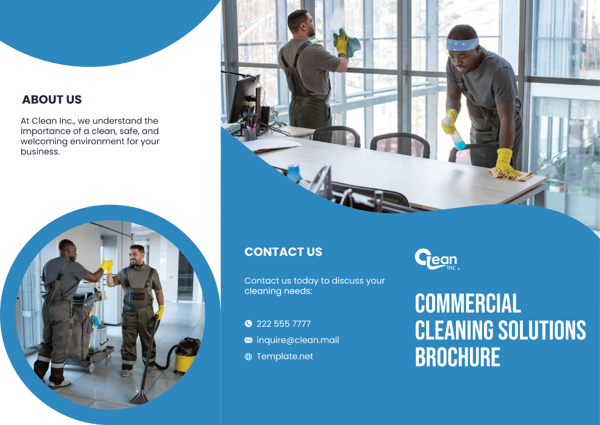 Free Commercial Cleaning Solutions Brochure Template