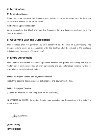 Free Freelance Design Contract Template to Edit Online