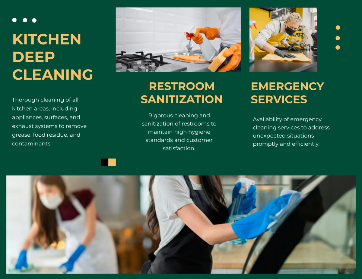 Free Restaurant and Kitchen Cleaning Services Brochure Template to Edit Online