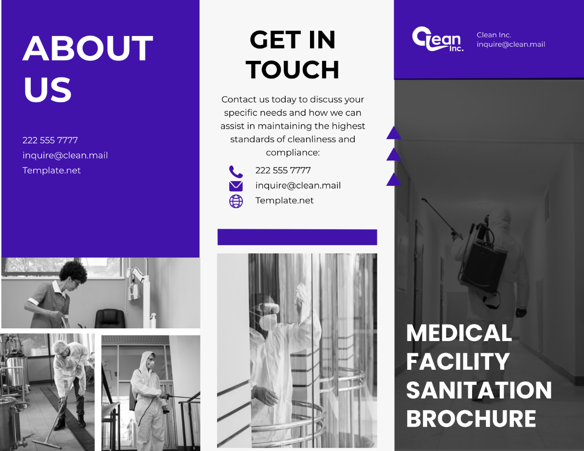 Free Medical Facility Sanitation Brochure Template