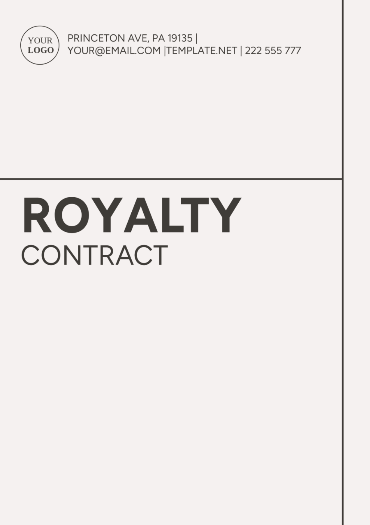 Royalty Contract Template - Edit Online & Download