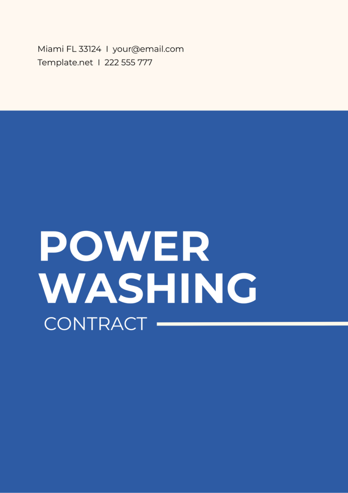 Power Washing Contract Template - Edit Online & Download