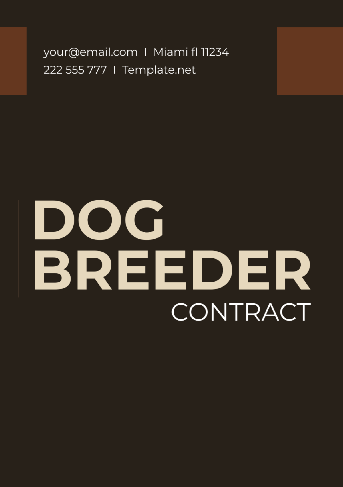 Dog Breeder Contract Template - Edit Online & Download