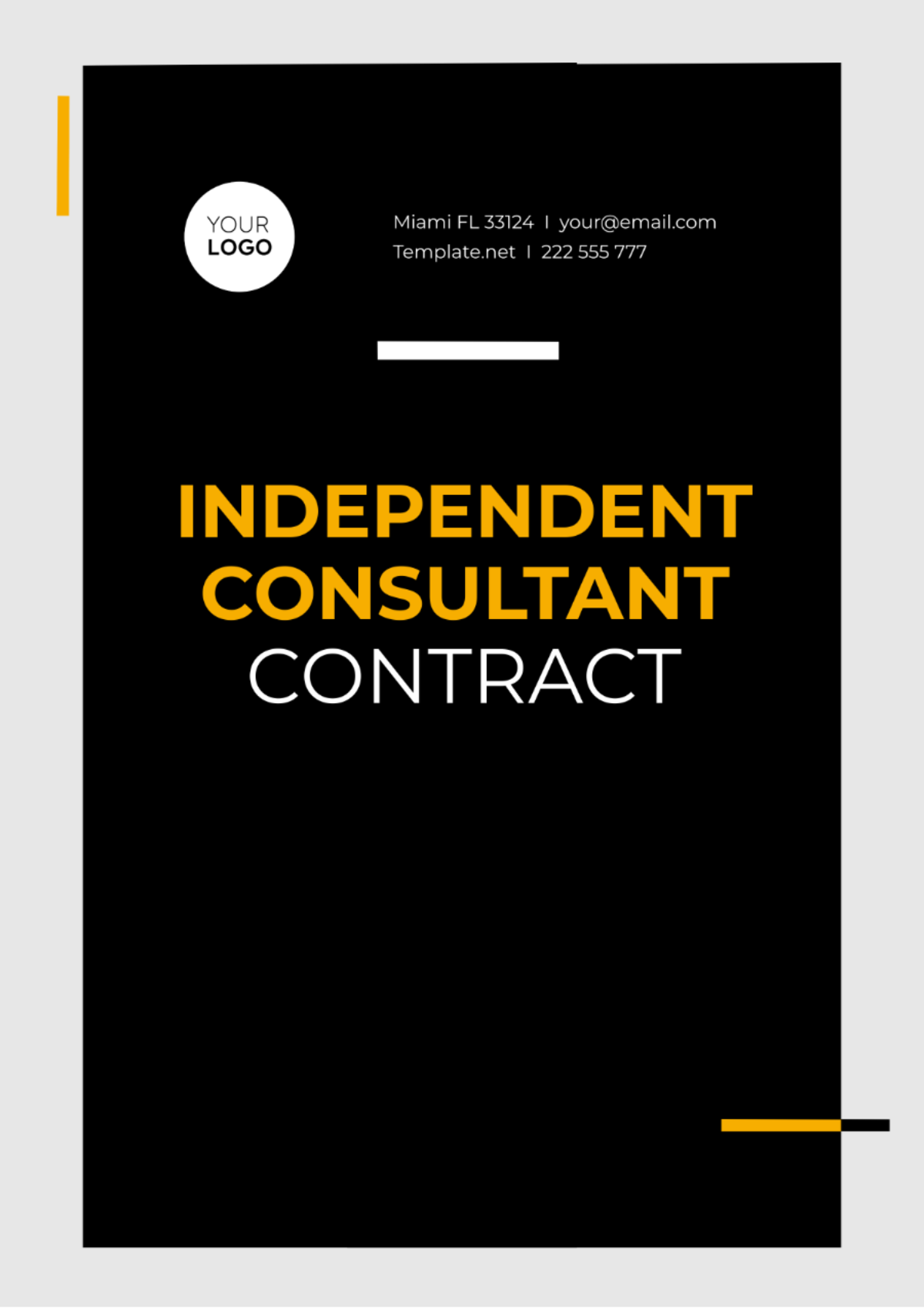 Independent Consultant Contract Template - Edit Online & Download