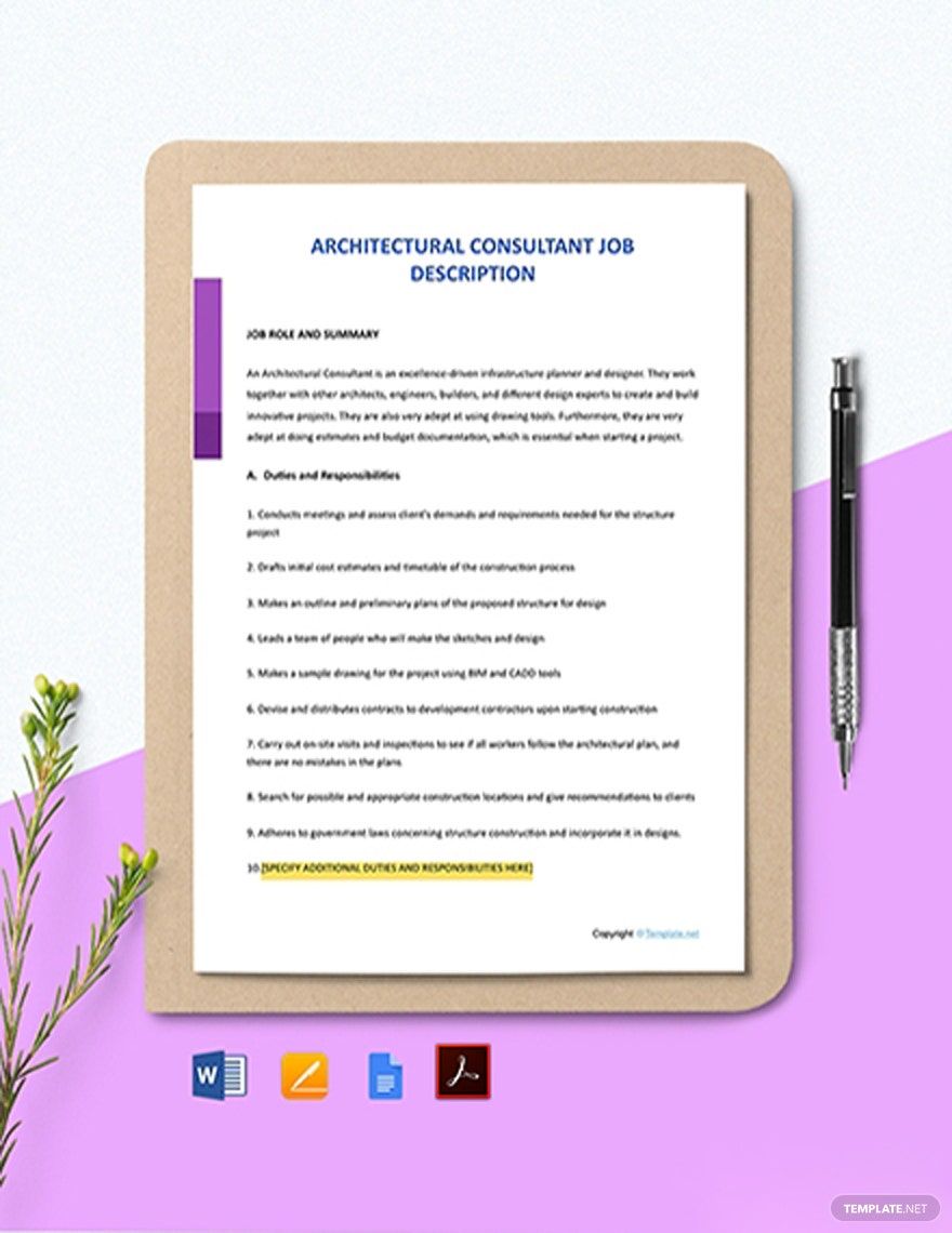 Medical Device Consultant Job Ad And Description Template Google Docs Word Apple Pages PDF 