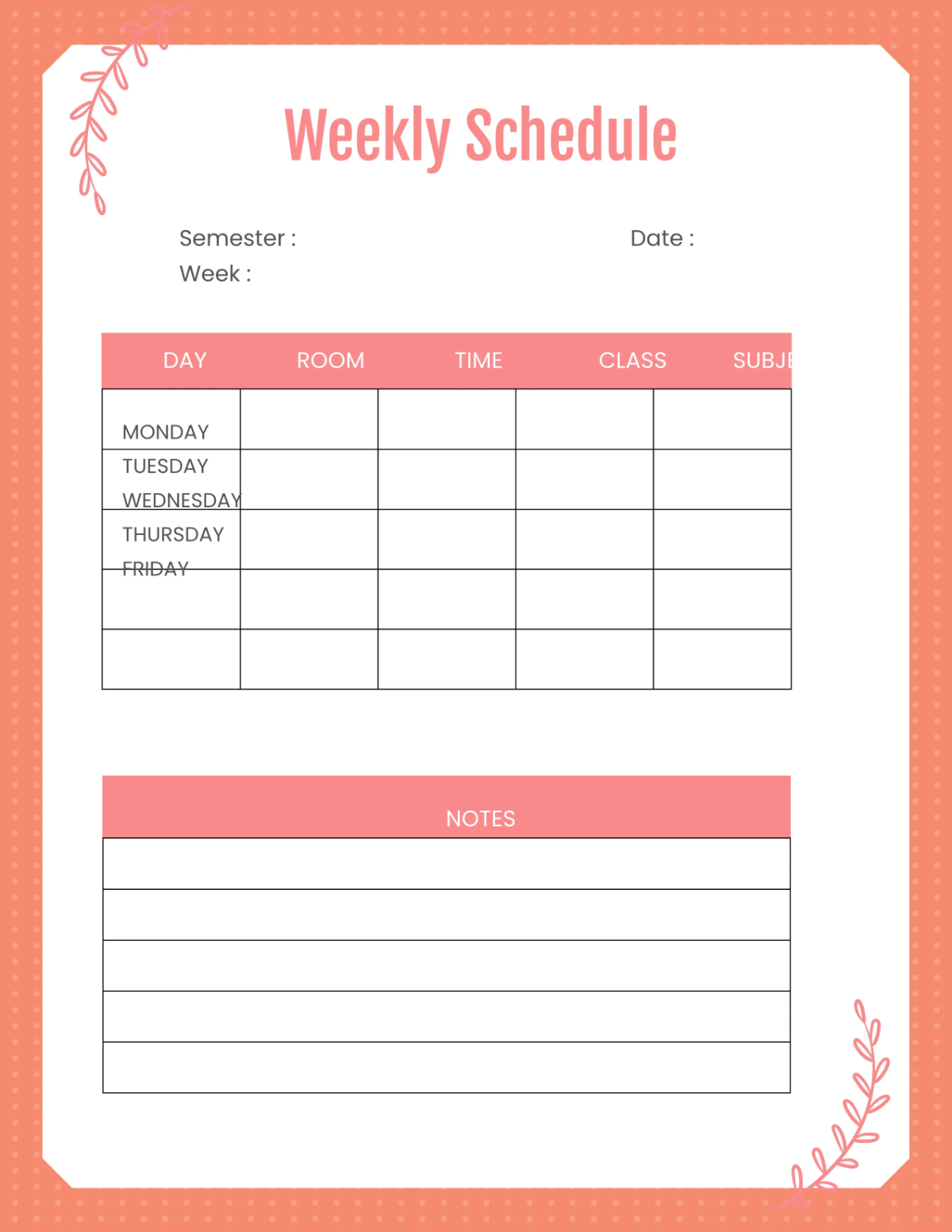 Free Teacher Lesson Planner Template to Edit Online
