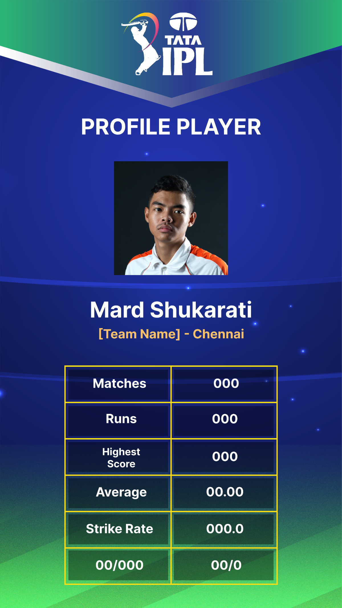 IPL Player Profile Instagram Story Template