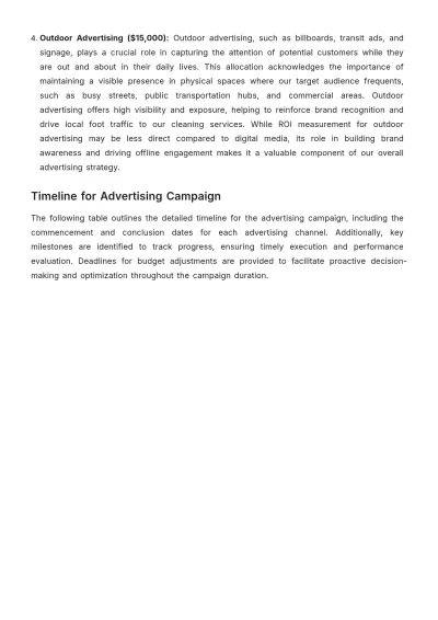 Free Cleaning Services Advertising Budget Template to Edit Online
